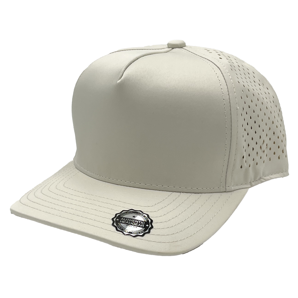GNV-DT724 - 5 Panels Droplets Mesh Curved Bill - Stone / One Size - CAPS