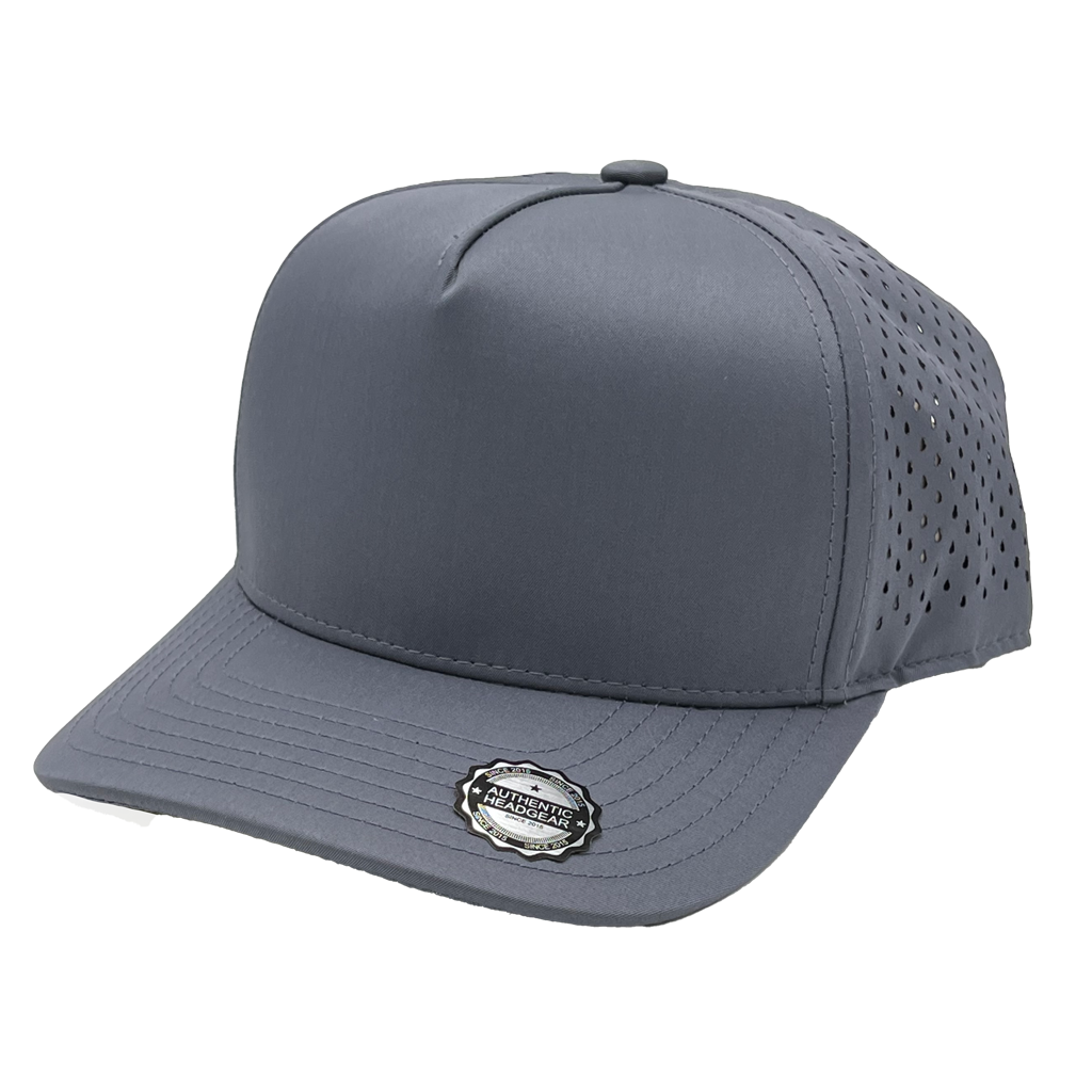 GNV-DT724 - 5 Panels Droplets Mesh Curved Bill - Dark Grey / One Size - CAPS