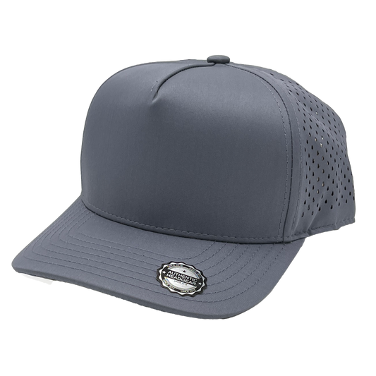 GNV-DT724 - 5 Panels Droplets Mesh Curved Bill - Dark Grey / One Size - CAPS