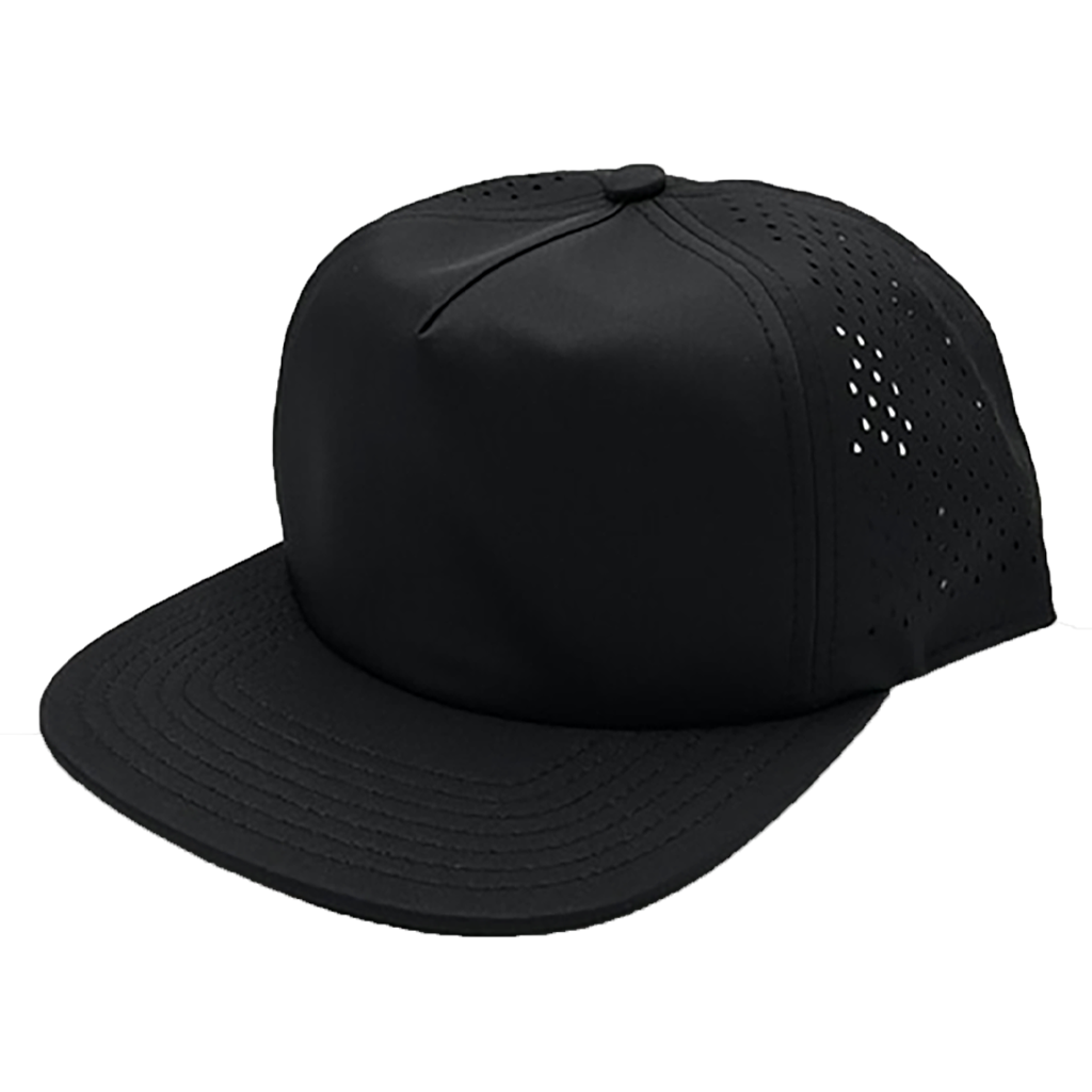GNV-DT724FVN - 5 Panels Droplets Mesh Flat Bill - Black / One Size - CAPS