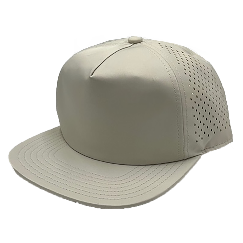 GNV-DT724FVN - 5 Panels Droplets Mesh Flat Bill - Stone / One Size - CAPS