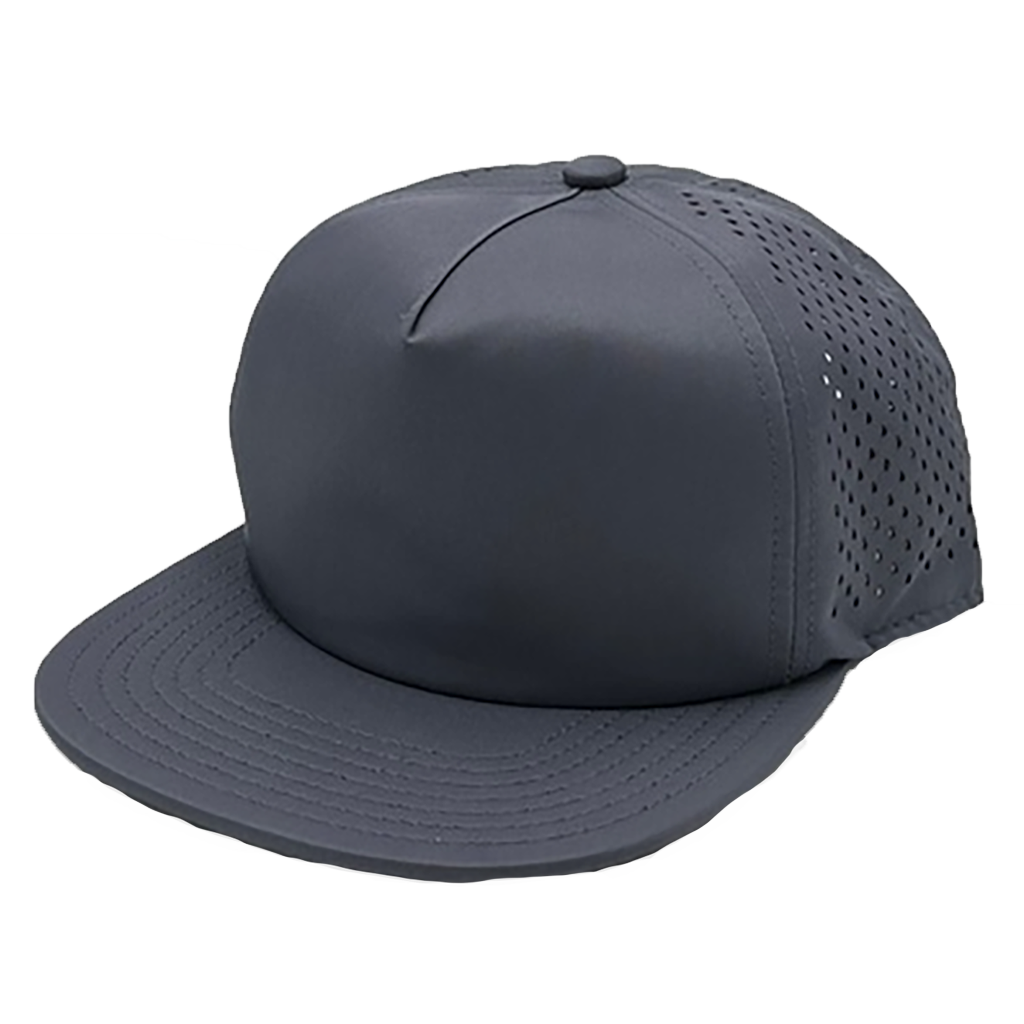 GNV-DT724FVN - 5 Panels Droplets Mesh Flat Bill - Dark Grey / One Size - CAPS