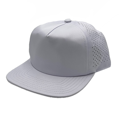 GNV-DT724FVN - 5 Panels Droplets Mesh Flat Bill - White / One Size - CAPS
