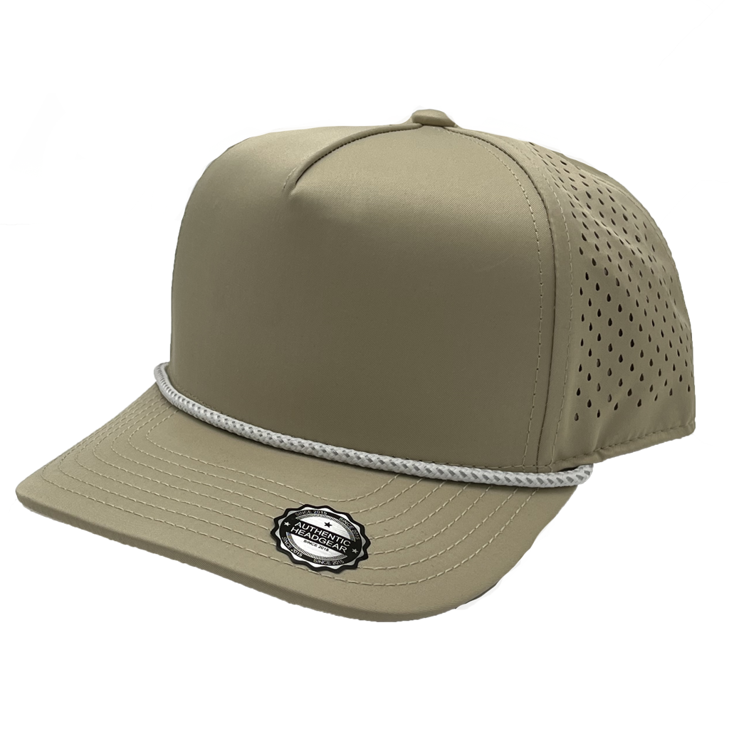 GNV-DT724P - 5 Panels Droplets W/String Curved Bill - Khaki / One Size - CAPS