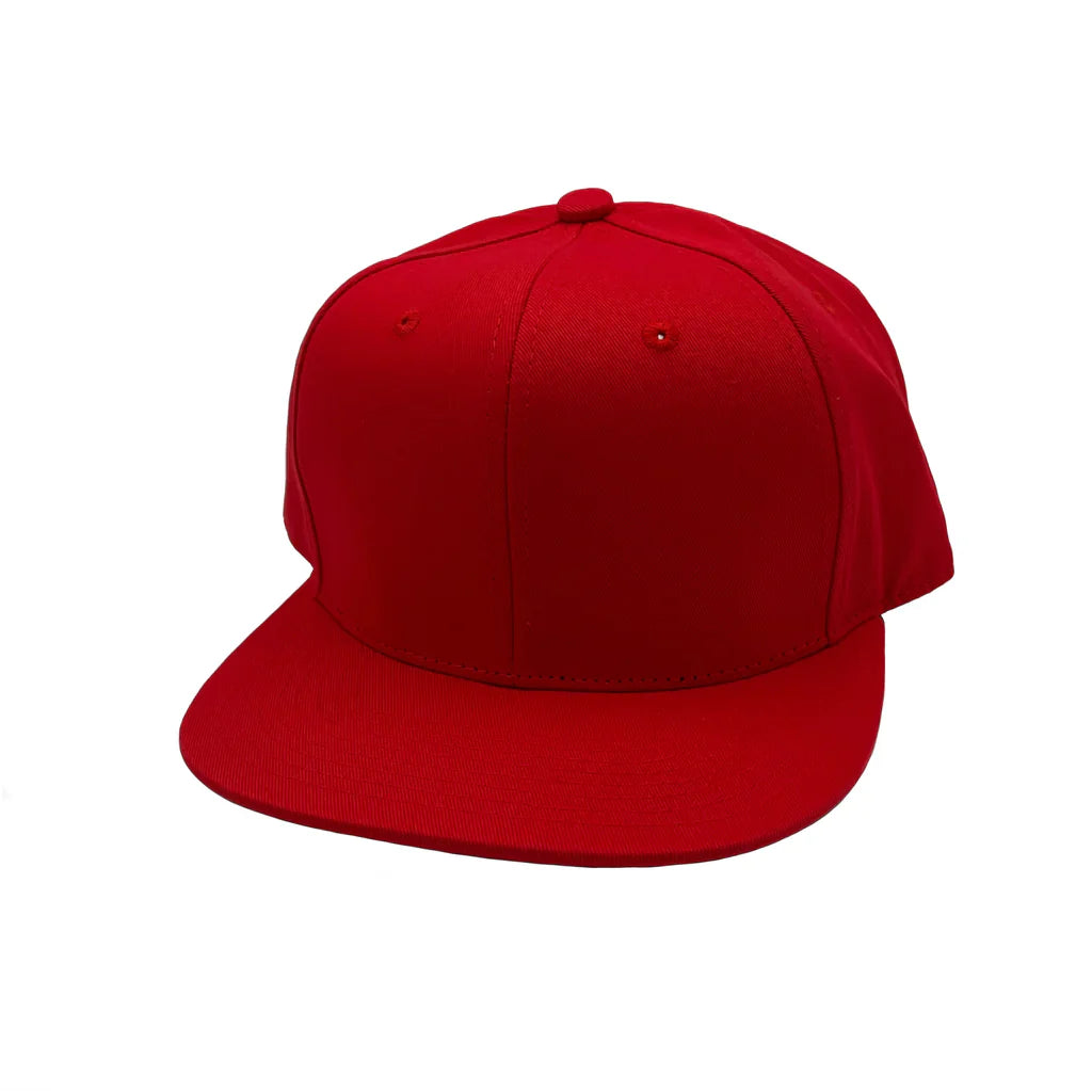 GNV-OTS001 - 6 Panels Flat Bill Snapback - Red / One Size - CAPS
