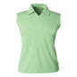 GS190 - Custom Solid sleeveless polo shirt with self fabric johnny collar (ladies’) - Polos