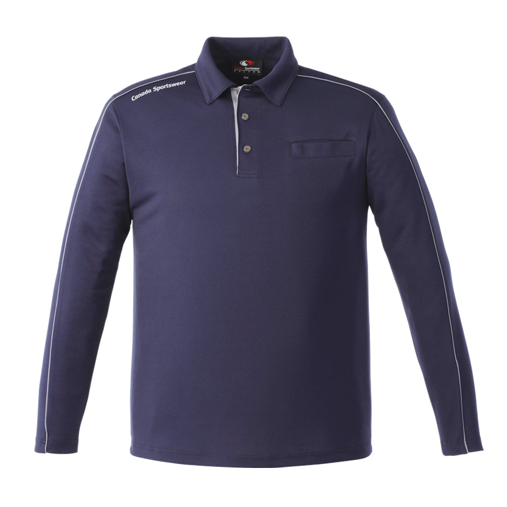 GS250 - Custom Long sleeve polo shirt with piping detail & self collar - Polos