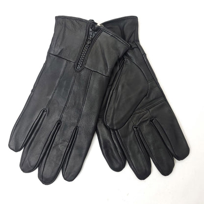 Men’s Leather Gloves with Zipper - GL2371 Genuine 4 Sizes