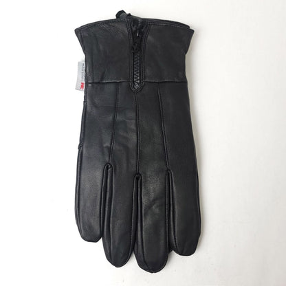 Men’s Leather Gloves with Zipper - GL2371 Genuine 4 Sizes