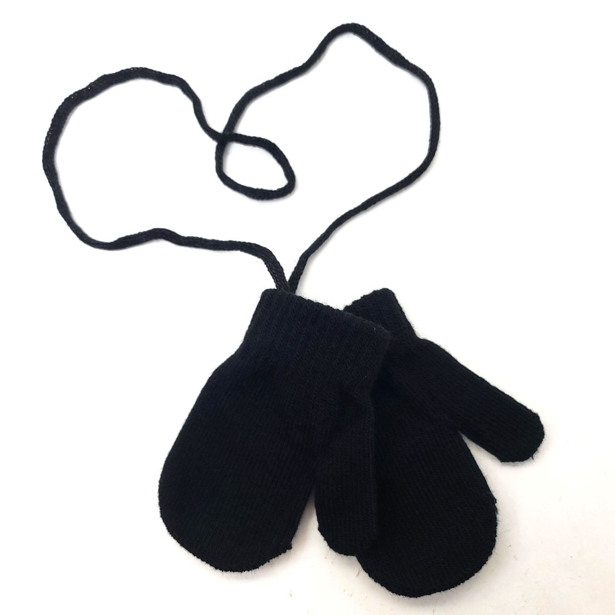 Toddler String Mitten Gloves - 20118BLA Black Dozen Package