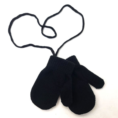 Toddler String Mitten Gloves - 20118BLA Black Dozen Package
