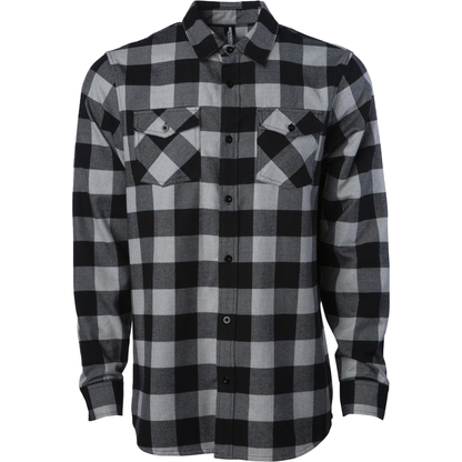 EXP50F - Men’s Flannel Shirt - Grey Heather Black / XS - SHIRTS