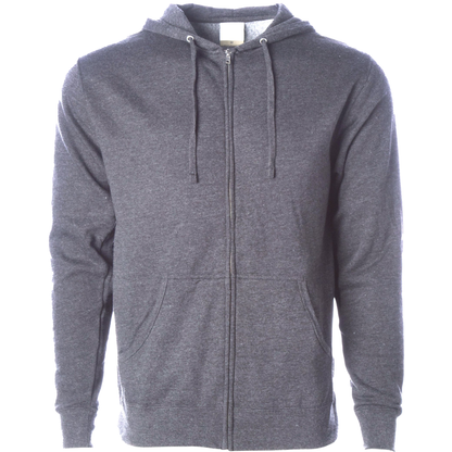 AFX4000Z - Lightweight Zip Hooded Sweatshirt - Gunmetal Heather / XS - ZIPS