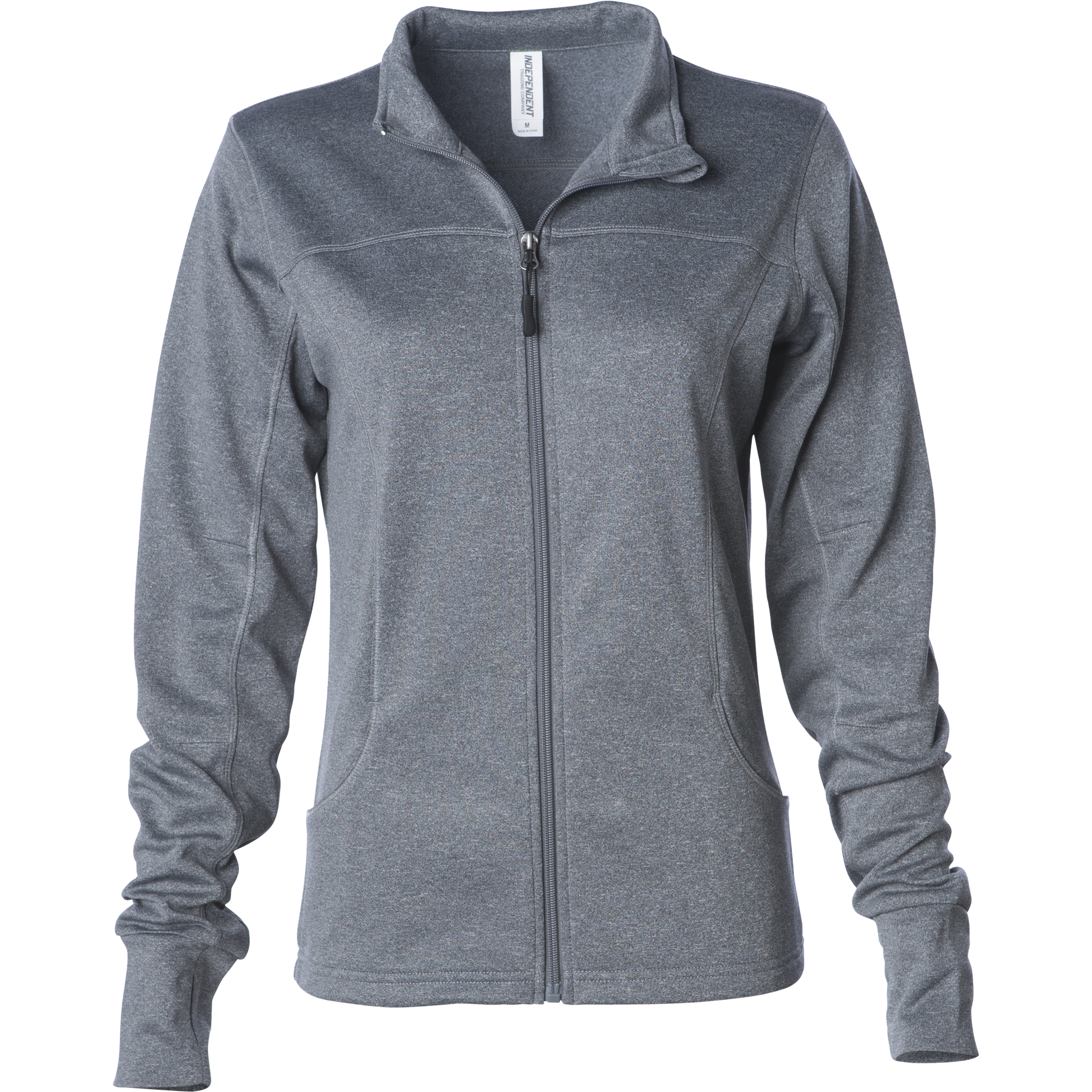 EXP60PAZ - Womens Polyester Athlectic Zip - Gunmetal Heather / XS - ZIPS