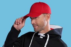 Red cotton twill cap from H08200 Value Snap Back Cotton Twill Cap collection