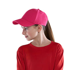 Pink ponytail baseball cap in H8200Y youth snap back cotton twill cap style