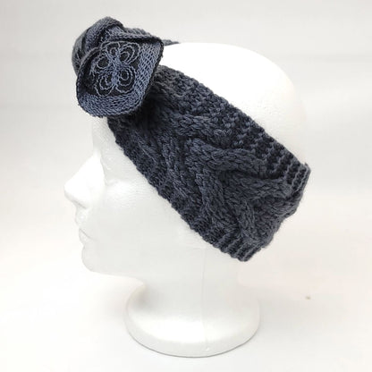 Winter Fashion Headband with Ribbon - HB21 Dozen Package - 6 Black 2Grey 2 White 1 Red pink