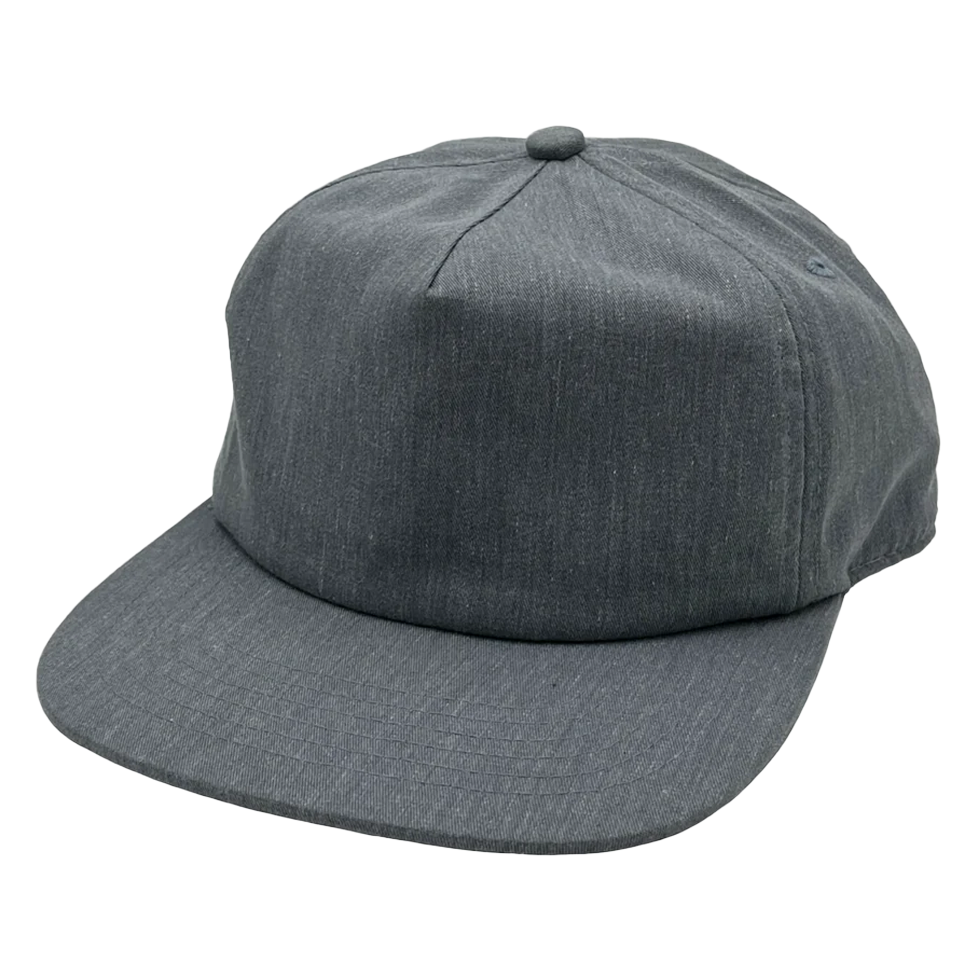 GNV-1040SB - 5 Panels Mid Profile Flat Bill - Heather Grey / One Size - CAPS