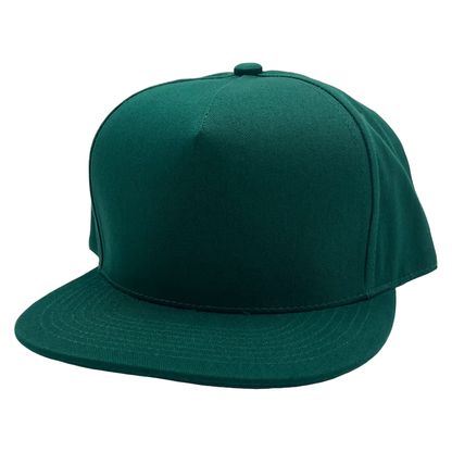 GNV-OTS001P5 - 5 Panels High Profile Flat Bill - Hunter Green / One Size - CAPS