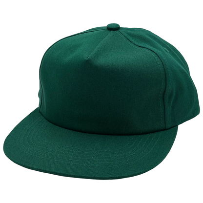 GNV-CT011 - 5 Panels Unstructured Flat Bill - Hunter Green / One Size - CAPS