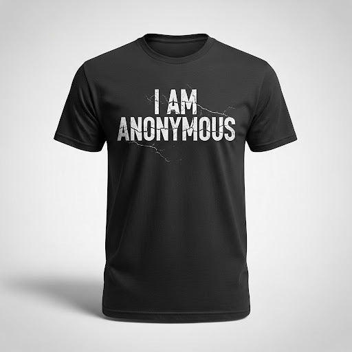 ’I Am Anonymous’ Distressed Tee | Streetwear Statement Shirt - Softstyle / Small - T-Shirt