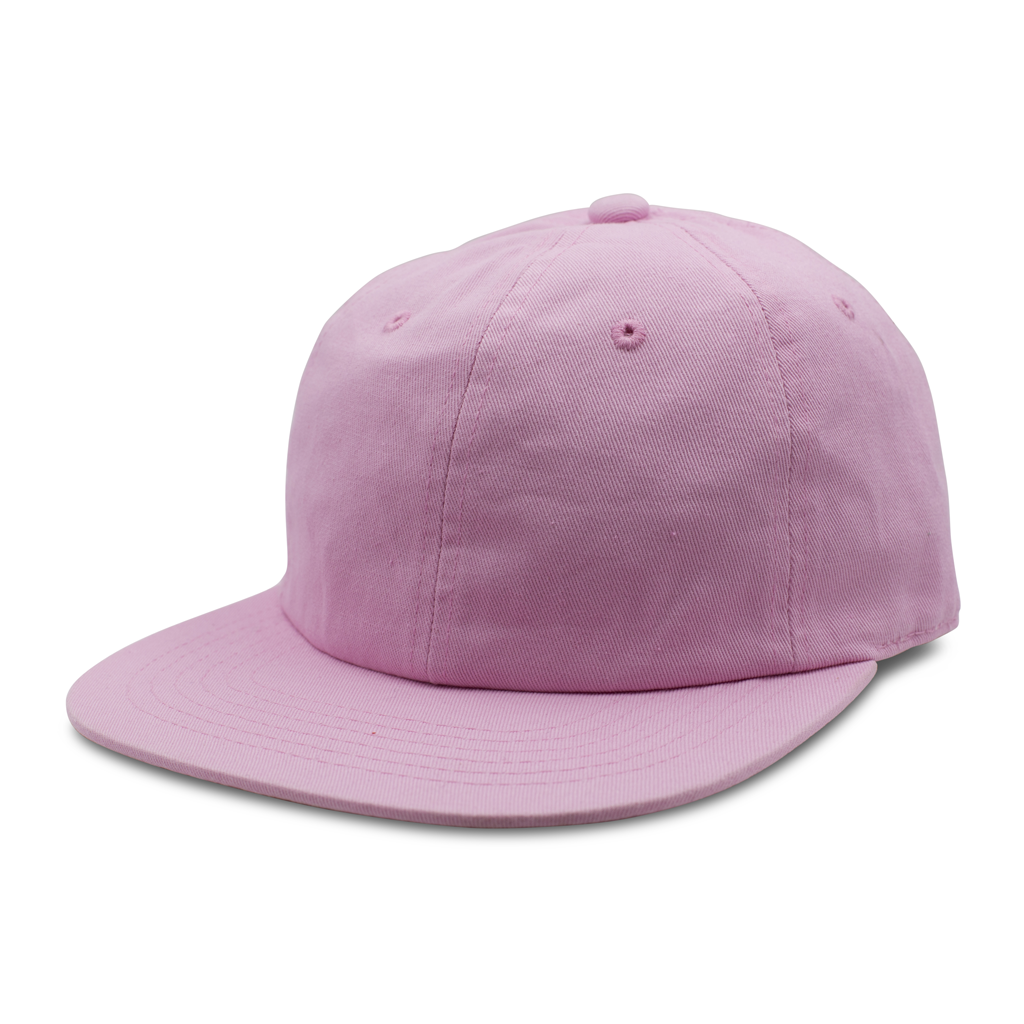 GN-1004SB - Washed Cotton Flat Bill Cap - Light Pink / One Size - CAPS
