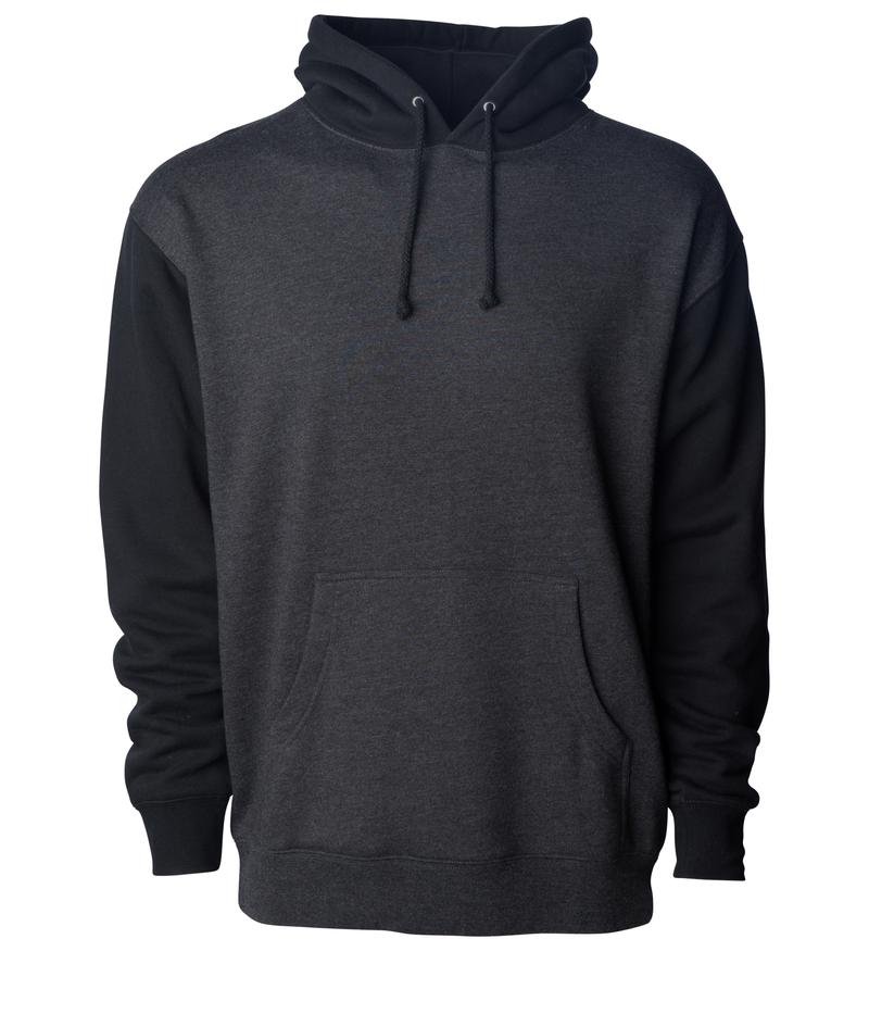 IND4000 - Men’s Heavyweight Hooded Pullover Sweatshirt - Charcoal Heather Black / XS - HOODIES
