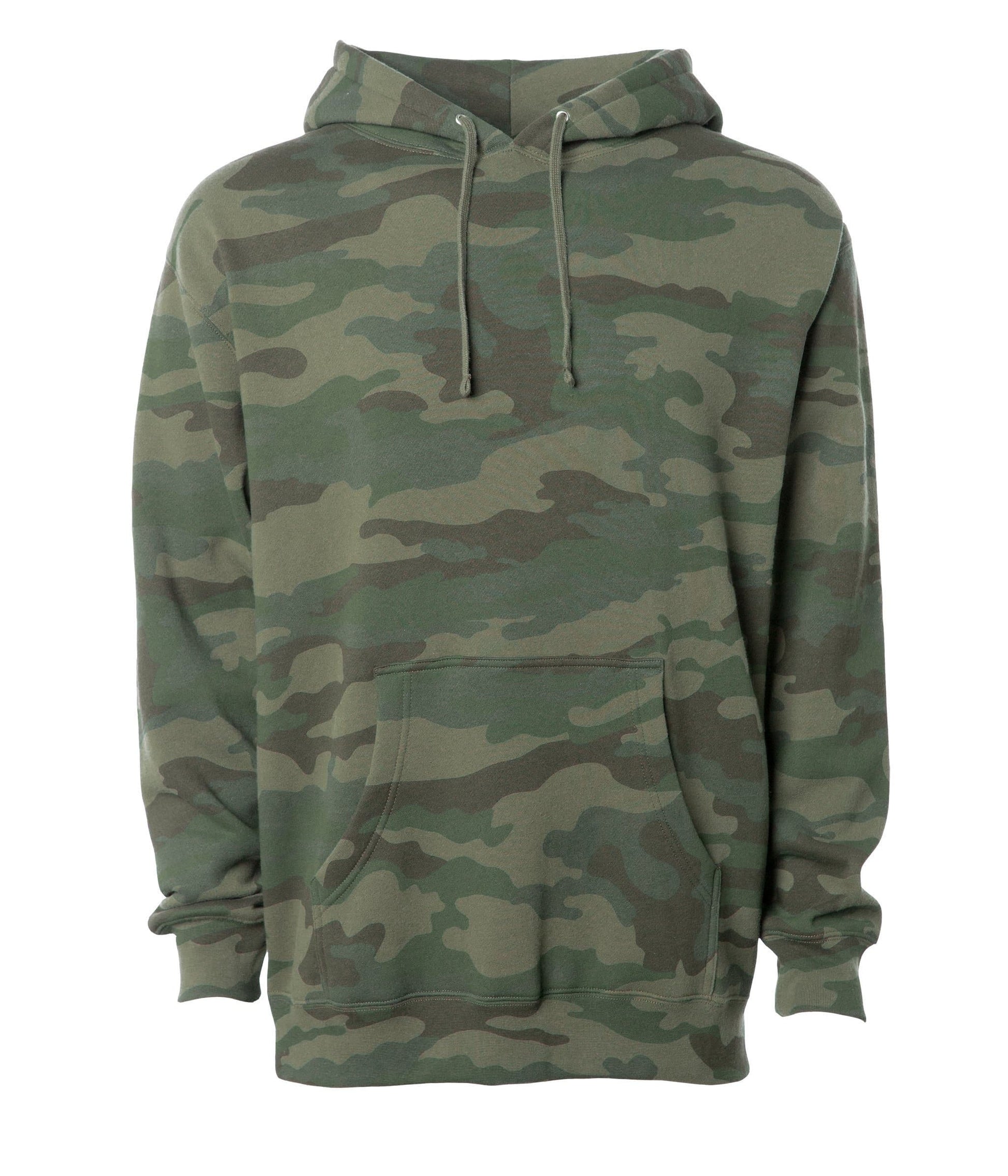 IND4000 - Men’s Heavyweight Hooded Pullover Sweatshirt - Forest Camo / XS - HOODIES