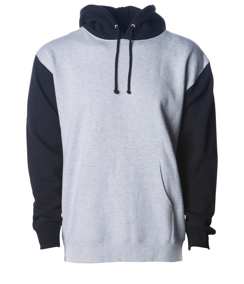 IND4000 - Men’s Heavyweight Hooded Pullover Sweatshirt - Grey Heather Black / XS - HOODIES