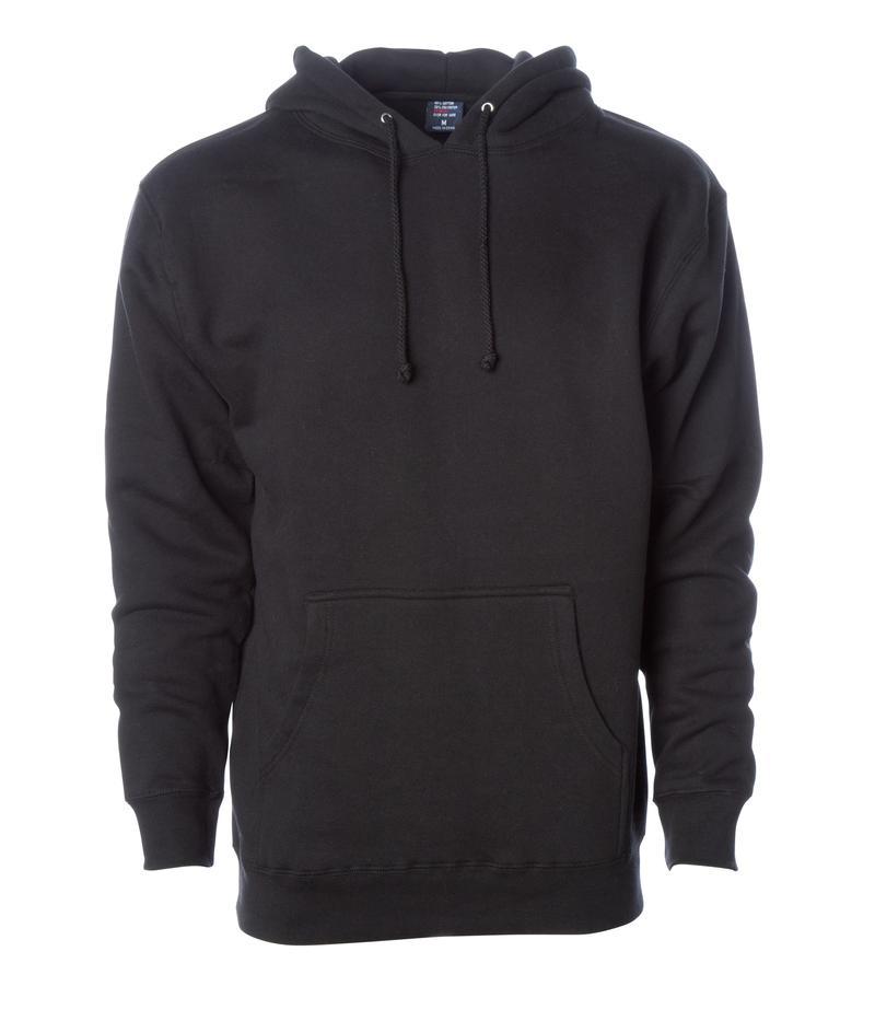 IND4000 - Men’s Heavyweight Hooded Pullover Sweatshirt - Black / XS - HOODIES