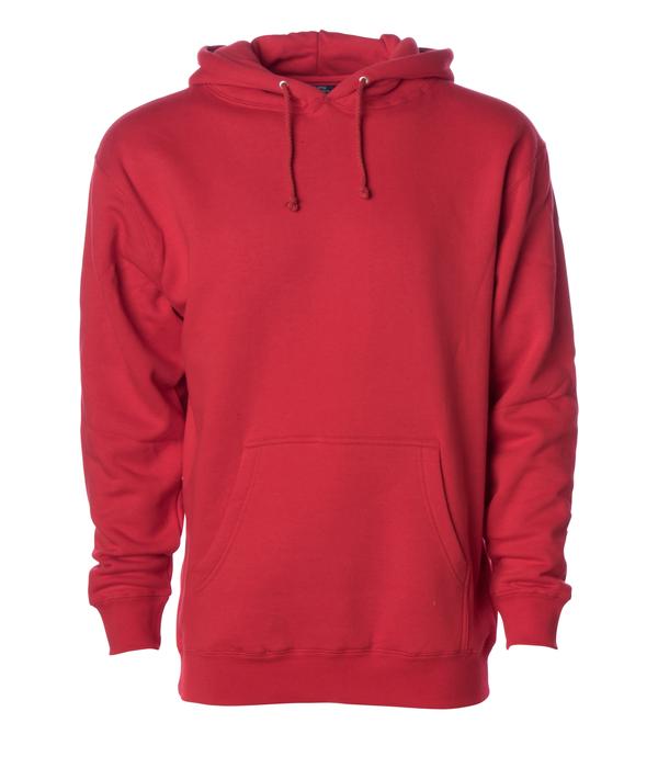 IND4000 - Men’s Heavyweight Hooded Pullover Sweatshirt - Red / XS - HOODIES