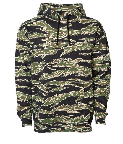 IND4000 - Men’s Heavyweight Hooded Pullover Sweatshirt - Tiger Camo / XS - HOODIES