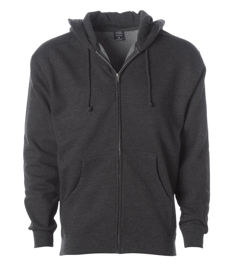 IND4000Z Men’s Heavyweight Zip Hooded Sweatshirt - Charcoal Heather / XS - ZIPS