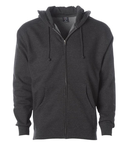 IND4000Z Men’s Heavyweight Zip Hooded Sweatshirt - Charcoal Heather / XS - ZIPS