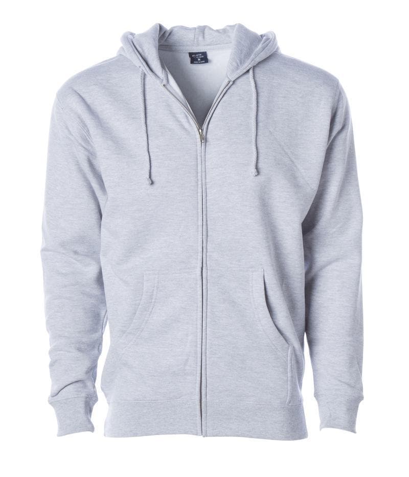 IND4000Z Men’s Heavyweight Zip Hooded Sweatshirt - Grey Heather / XS - ZIPS