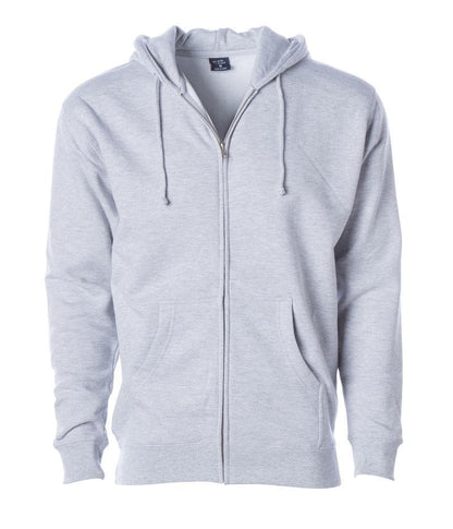 IND4000Z Men’s Heavyweight Zip Hooded Sweatshirt - Grey Heather / XS - ZIPS