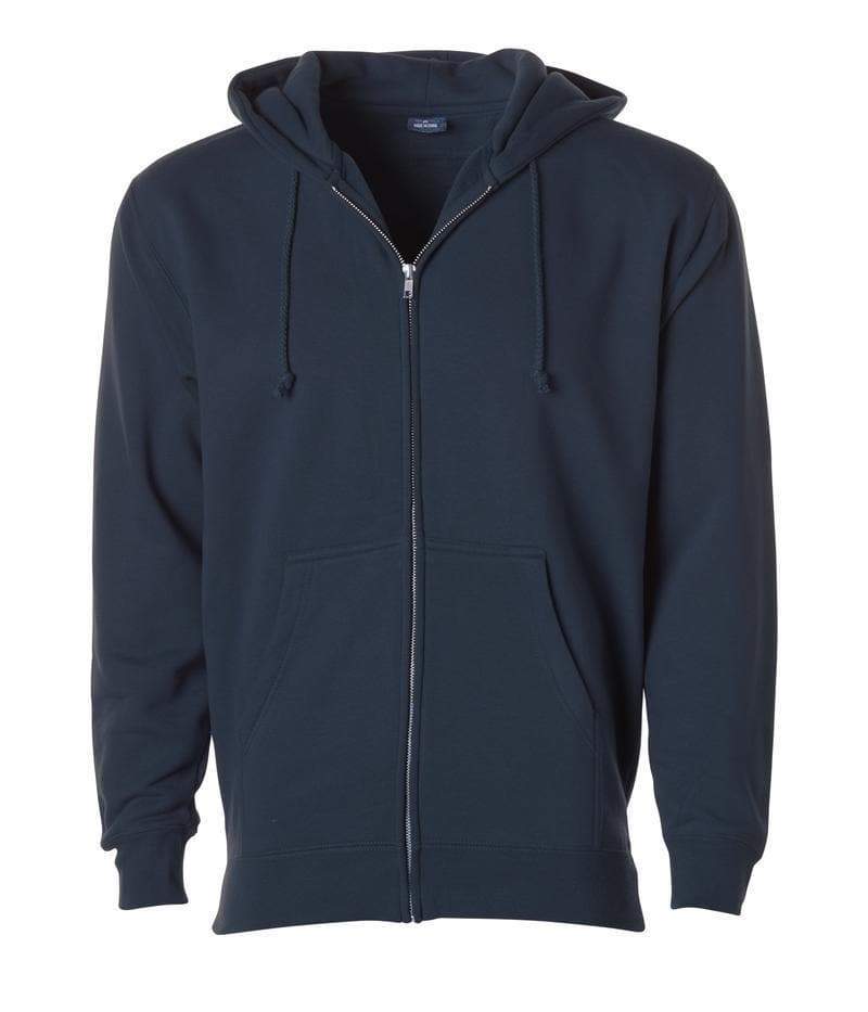 IND4000Z Men’s Heavyweight Zip Hooded Sweatshirt - Navy / XS - ZIPS
