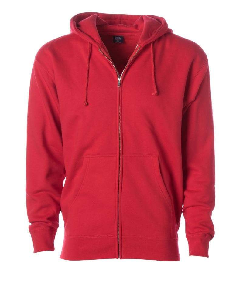 IND4000Z - Men’s Heavyweight Zip Hooded Sweatshirt - Red / XS - ZIPS
