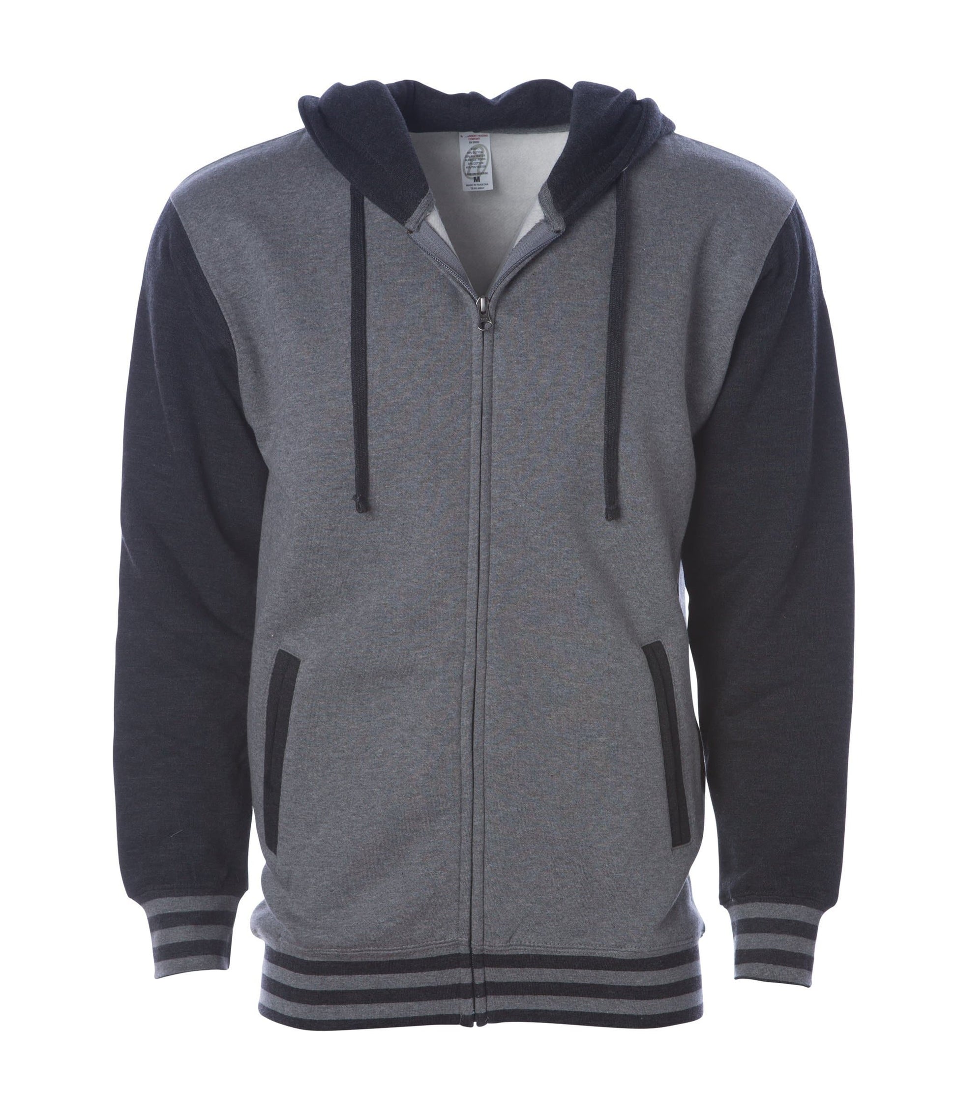 IND45UVZ - Unisex Heavyweight Varsity Zip Hood - Gunmetal Heather Charcoal / XS - ZIPS