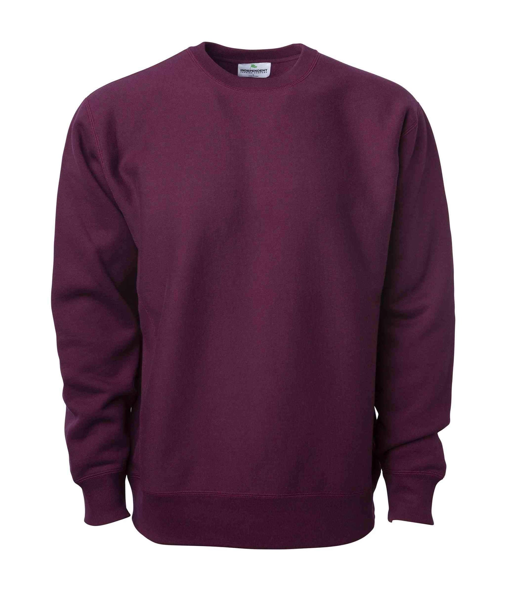 IND5000C Legend - Men’s Premium 450GM Heavyweight Cross-Grain Crew - Maroon / XS - CREWNECKS
