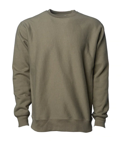 IND5000C Legend - Men’s Premium 450GM Heavyweight Cross-Grain Crew - Olive / XS - CREWNECKS
