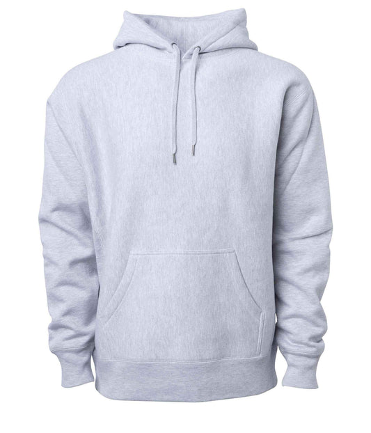 IND5000P - Men’s Premium 450GM Heavyweight Cross-Grain Hoodie - Grey Heather / XS - HOODIES