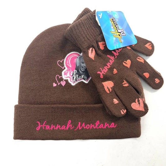 Youth - Hannah Montana 2pcs set Winter Toque & Gloves - Character Knit Set