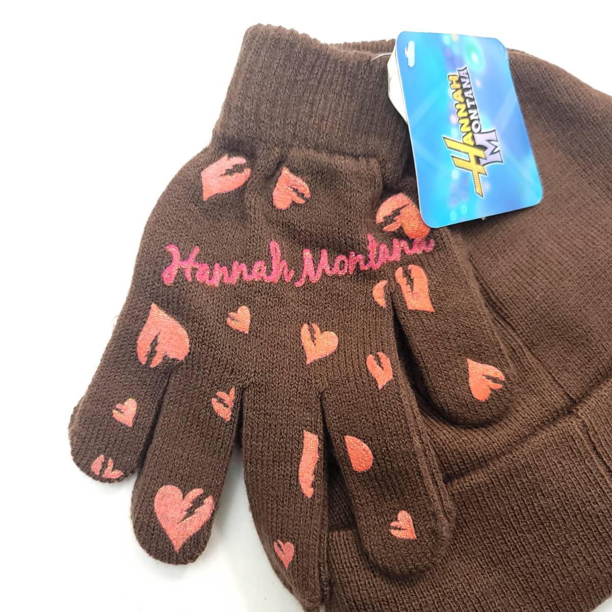 Youth - Hannah Montana 2pcs set Winter Toque & Gloves - Character Knit Set