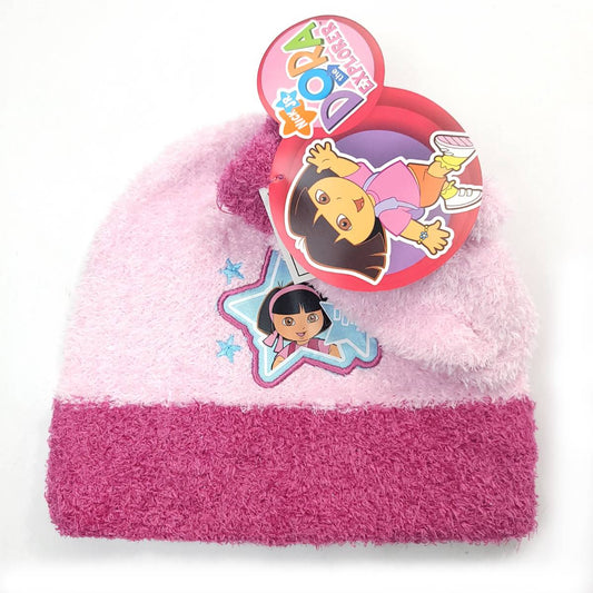 Toddler - Dora the Explorer 2 Tone 2pcs set Winter Beanie & Gloves - Character Knit Toque Set