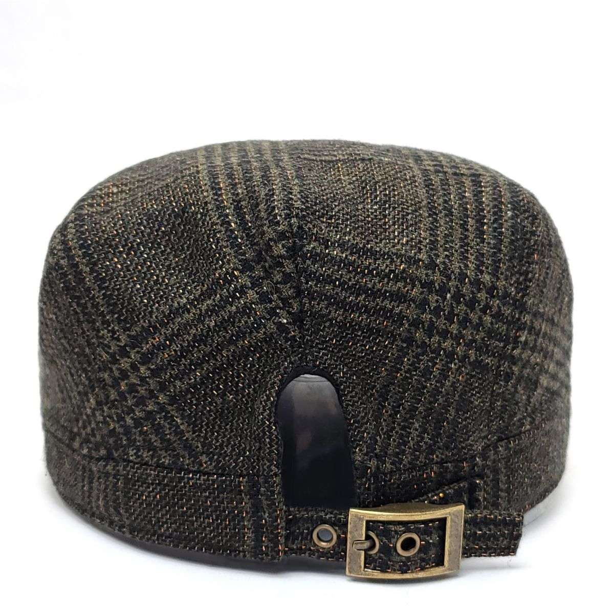 Fashion Ivy -JA7944 Plaid Gold Glitter Dark Brown OSFA