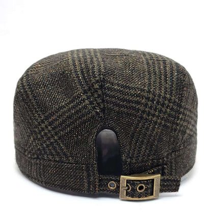 Fashion Ivy -JA7944 Plaid Gold Glitter Dark Brown OSFA
