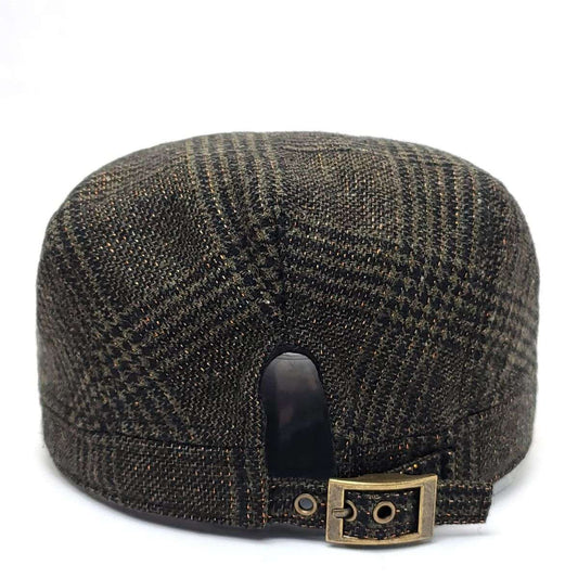 Fashion Ivy -JA7944 Plaid Gold Glitter Dark Brown OSFA