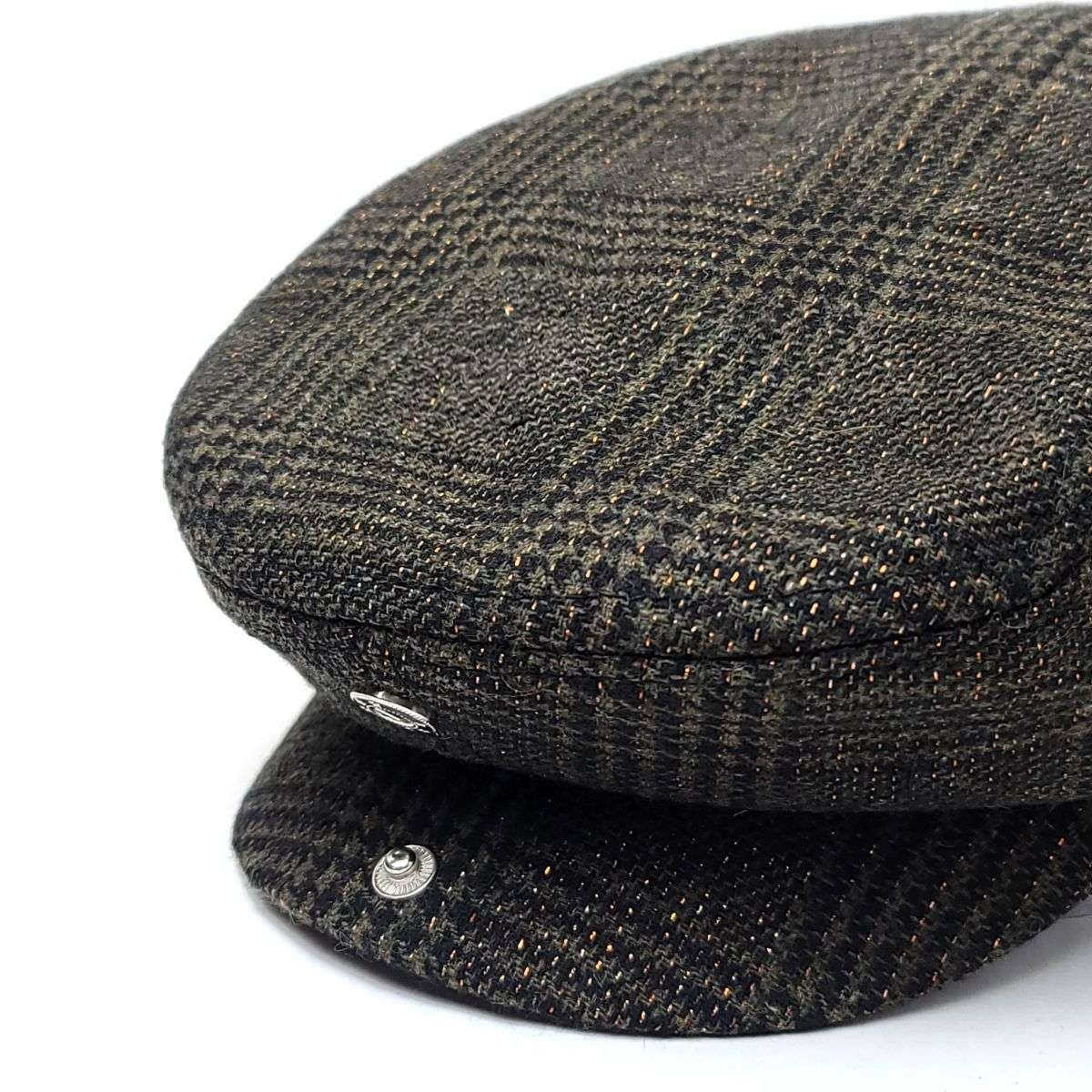 Fashion Ivy -JA7944 Plaid Gold Glitter Dark Brown OSFA