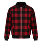 JK673 - Plaid Jacket - Black/Red / XS - Melton and Leather
